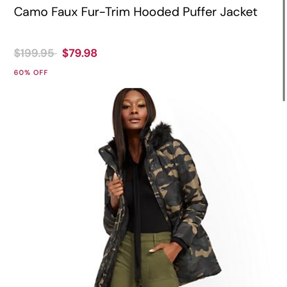 New York & Company Jackets & Blazers - Camouflage Puffer Coat